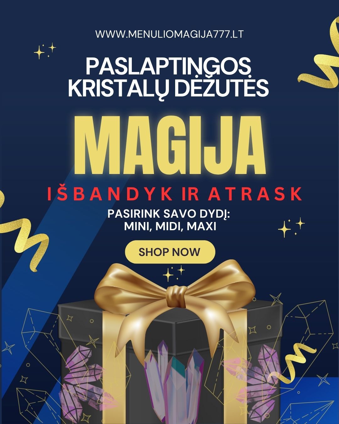 Paslaptinga kristalų dėžutė