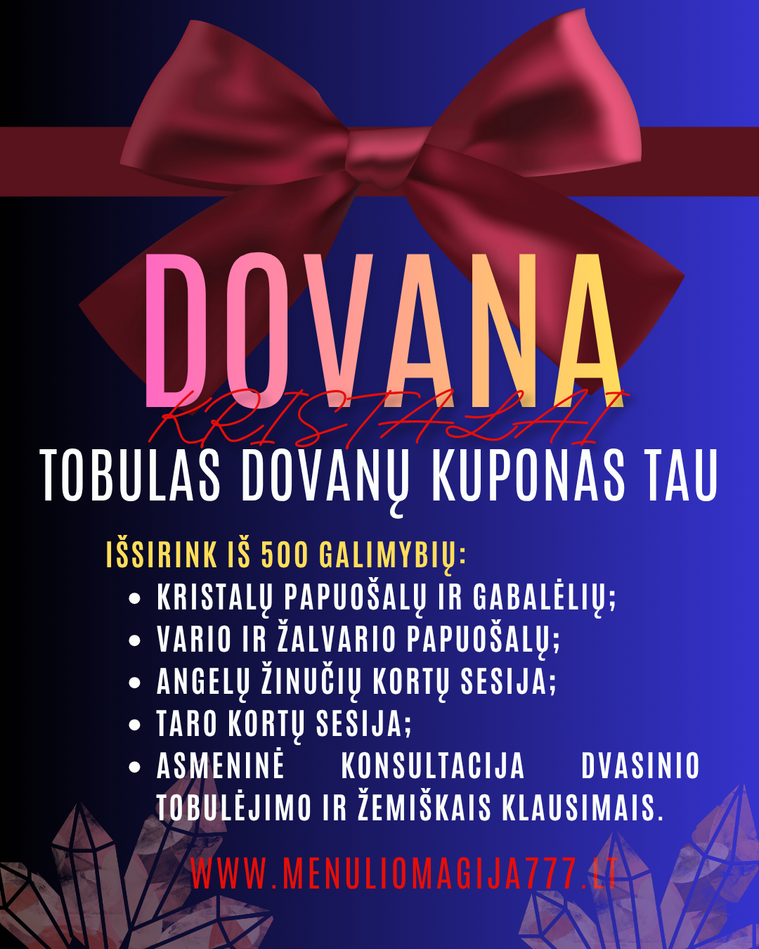 DOVANŲ KUPONAS (ideali dovana) 10-200 eur, pasirink norimą sumą pats