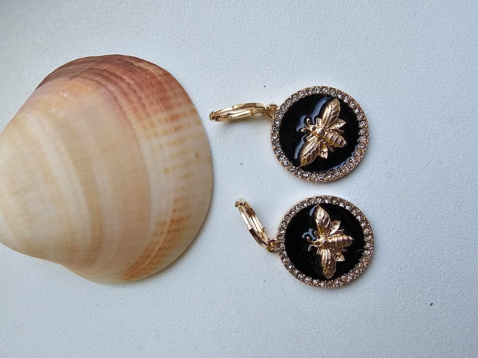 Auskarai „Noir Bee“