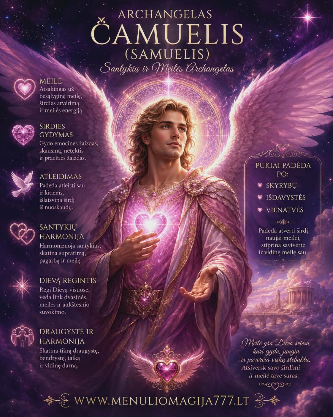Meilės Archangelas Čamuelis, meditacija su praktika