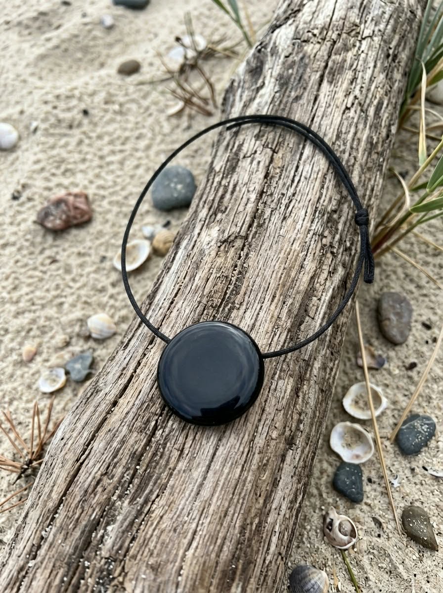 Obsidianas "Apsaugos veidrodis" pakabukas